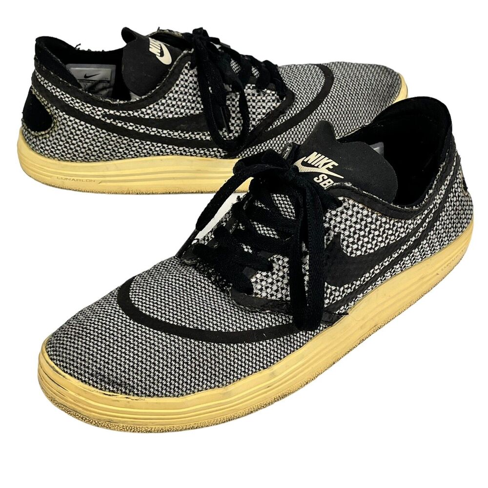 Nike Sb Lunar Oneshot Skateboarding Sneakers Mens Size 8 Gray 654891-100 Low Top